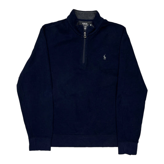 Polo By Ralph Lauren 1/4 Zip - Large Navy Cotton