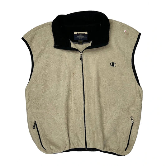 Vintage Champion Fleece - Large Beige Polyester