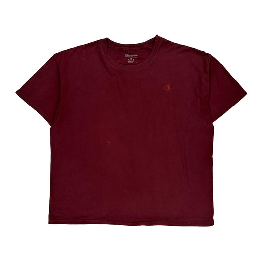 Champion T-Shirt - XL Burgundy Cotton