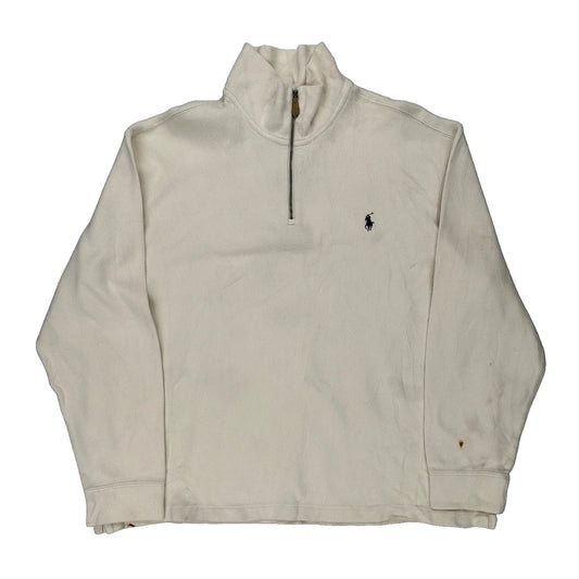 Polo By Ralph Lauren 1/4 Zip - XL Cream Cotton
