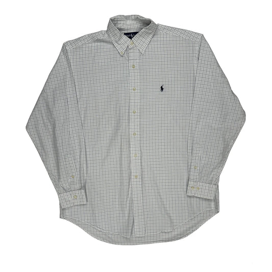 Vintage Ralph Lauren Checked Shirt - Large White Cotton