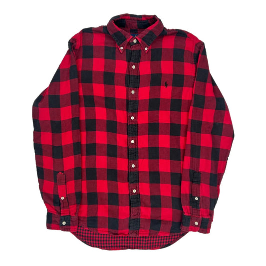 Ralph Lauren Checked Flannel Shirt - Large Black Cotton