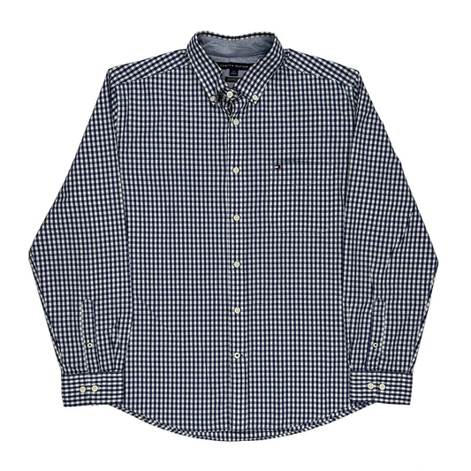 Tommy Hilfiger Checked Shirt - Large Blue Cotton