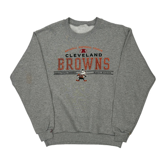Cleveland Browns Nfl Football Sweatshirt - Large Grey Cotton Blend