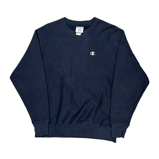 Reverse Weave Champion Sweatshirt - Large Navy Cotton