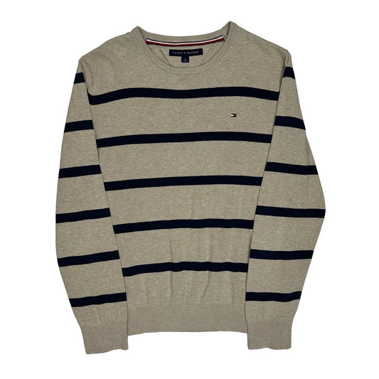 Tommy Hilfiger Striped Jumper - Medium Beige Cotton