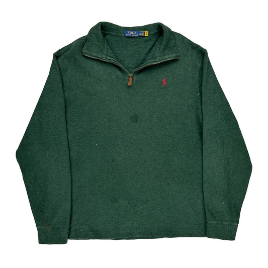 Polo By Ralph Lauren 1/4 Zip - XL Green Cotton