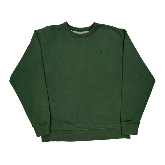 Champion Sweatshirt - Large Green Cotton Blend