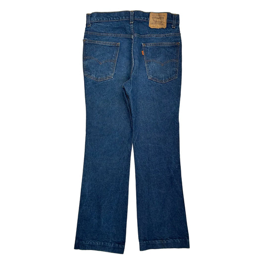 Made In USA Orange Tab Levis Boot Cut Jeans - 32W 31L Blue Denim