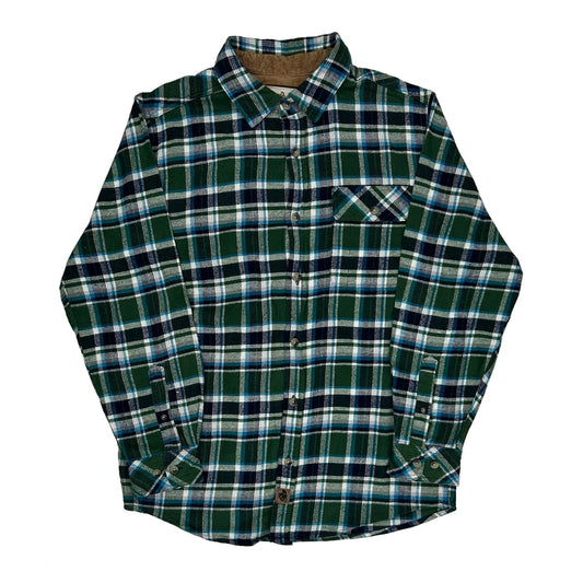 Vintage Legendary Whitetails Checked Flannel Shirt - Medium Green Cotton