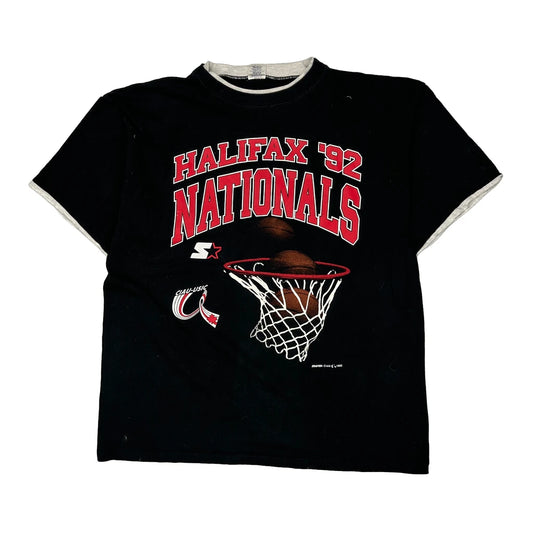 Halifax Nationals '92 Starter Graphic T-Shirt - XL Black Cotton