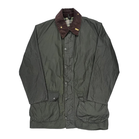 Border Barbour Checked Wax Waterproof Jacket - Large Green Polyester