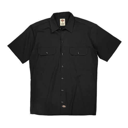 Dickies Short Sleeve Shirt - Small Black Cotton