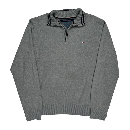 Tommy Hilfiger 1/4 Zip - XL Grey Cotton