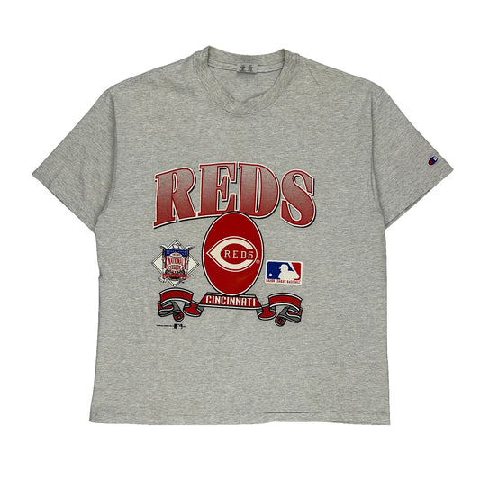 Made In Usa Cincinnati Reds Champion Mlb T-Shirt - XL Grey Cotton Blend