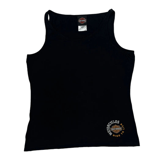 Vintage Motorcycles Harley Davidson Graphic Vest - Large Black Cotton