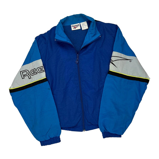 Reebok Windbreaker - Large Blue Nylon