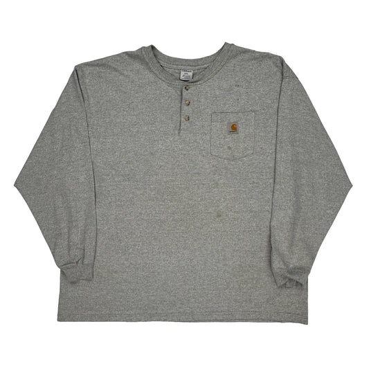 Carhartt Long Sleeve T-Shirt - 2XL Grey Cotton Blend