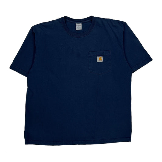 Carhartt T-Shirt - Large Blue Cotton