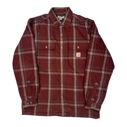 Carhartt Checked Overshirt - Large Grey Cotton