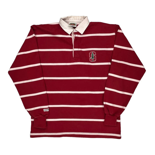 Stanford University Barbarian Striped Rugby Shirt - XL Red Cotton