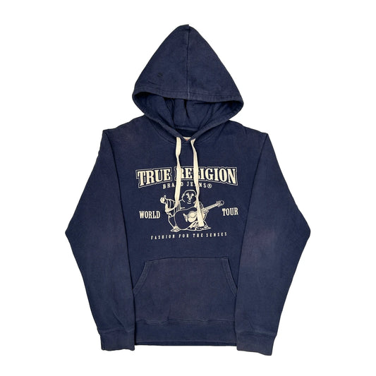 True Religion Graphic Hoodie - Large Blue Cotton