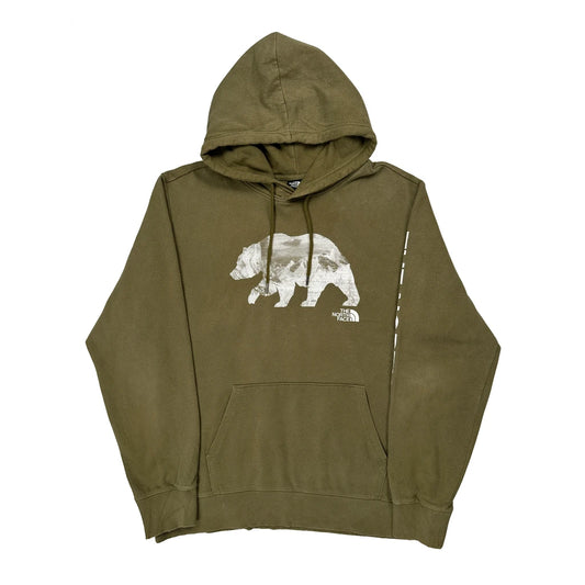 Bear Graphic The North Face Graphic Hoodie - XL Green Cotton