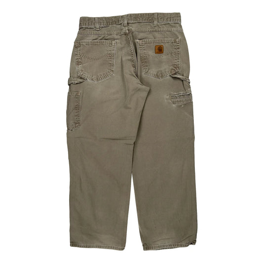 Carhartt B159 Mus Carpenter Trousers - 32W 29L Khaki Cotton