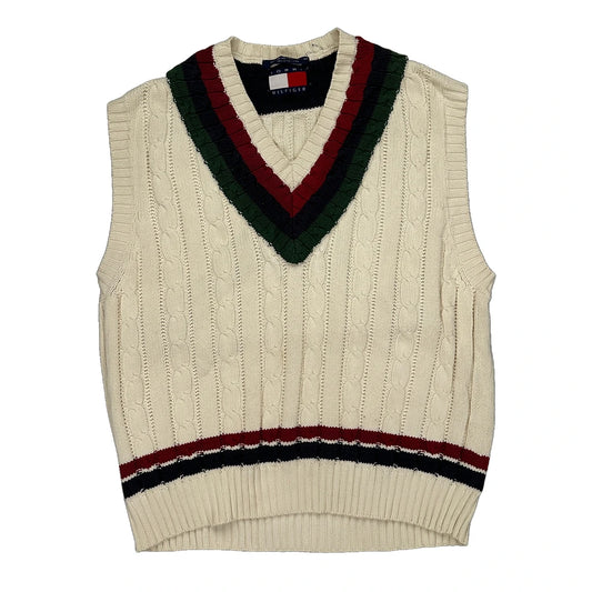 Tommy Hilfiger Sweater Vest - XL Cream Cotton