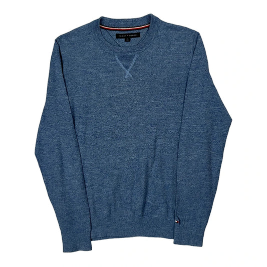 Vintage Tommy Hilfiger Jumper - Small Blue Cotton Blend