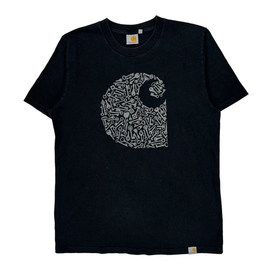 Wrench Pattern Carhartt Graphic T-Shirt - Medium Black Cotton