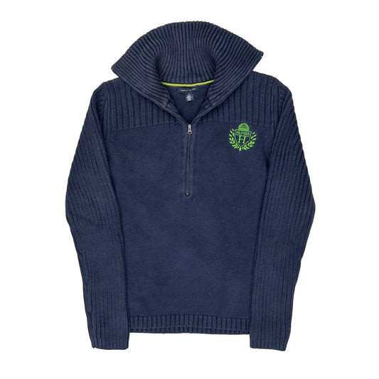 Tommy Hilfiger 1/4 Zip - Medium Navy Cotton