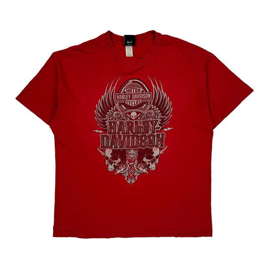 Harley Davidson Of Greenville, South Carolina Harley Davidson Graphic T-Shirt - XL Red Cotton