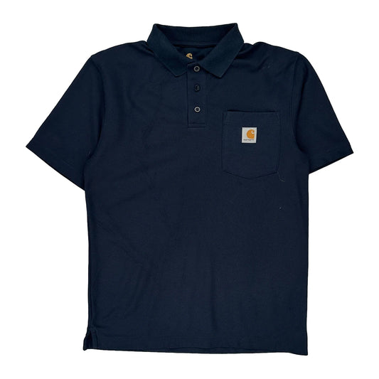 Carhartt Polo Shirt - Small Navy Cotton