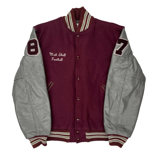 Made In USa Neff Varsity Jacket - XL Burgundy Leather