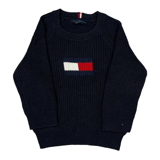 Vintage Age 2-3 Tommy Hilfiger Jumper - 2XS Navy Cotton