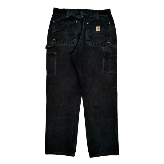 Carhartt Double Knee Carpenter Trousers - 32W 31L Black Cotton