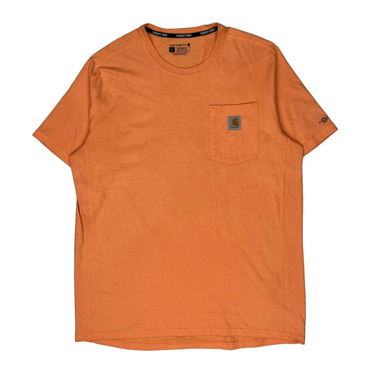 Carhartt T-Shirt - Large Orange Cotton