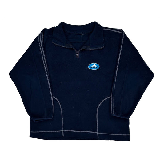 Vintage Adidas 1/4 Zip - XL Navy Polyester