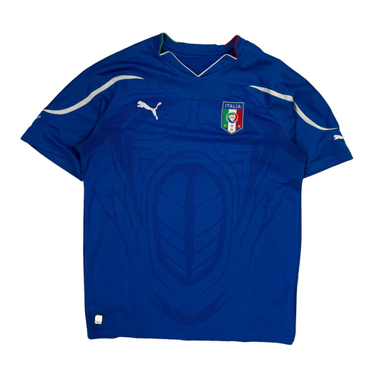 2010-12 Italy National Team Puma Home Football Shirt - Medium Blue Polyester