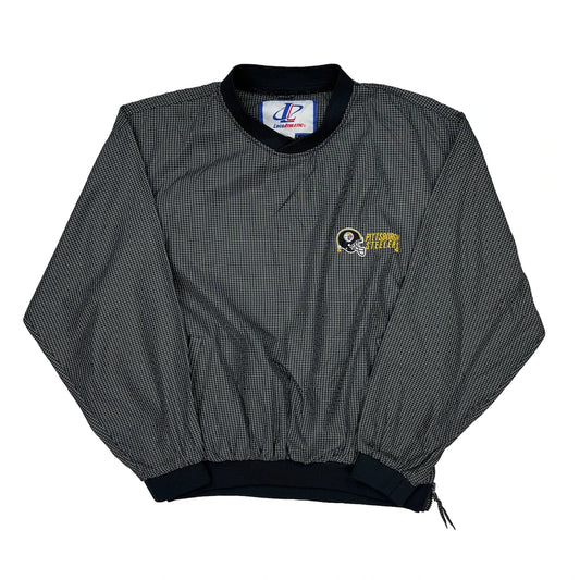 Pittsburgh Steelers Logo Athletics Graphic Windbreaker - Large Grey Polyester