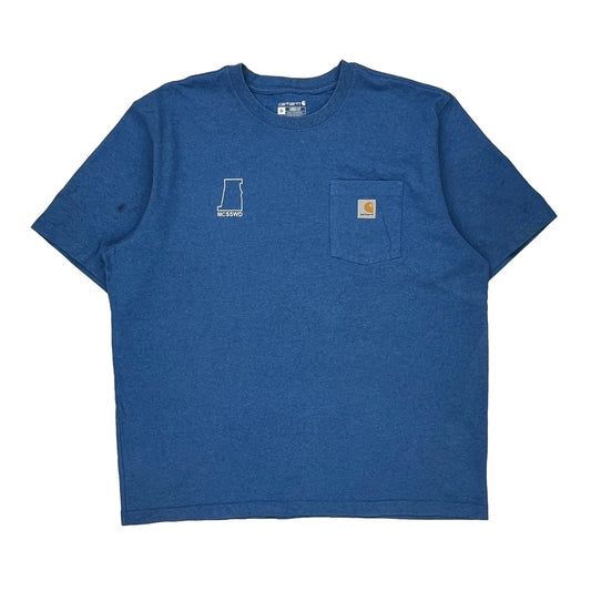 Carhartt T-Shirt - XL Blue Cotton Blend