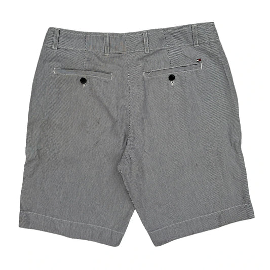 Tommy Hilfiger Pinstripe Chino Shorts - 32W 10L Grey Cotton