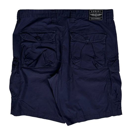 Armani Exchange Cargo Shorts - 36W 10L Navy Cotton
