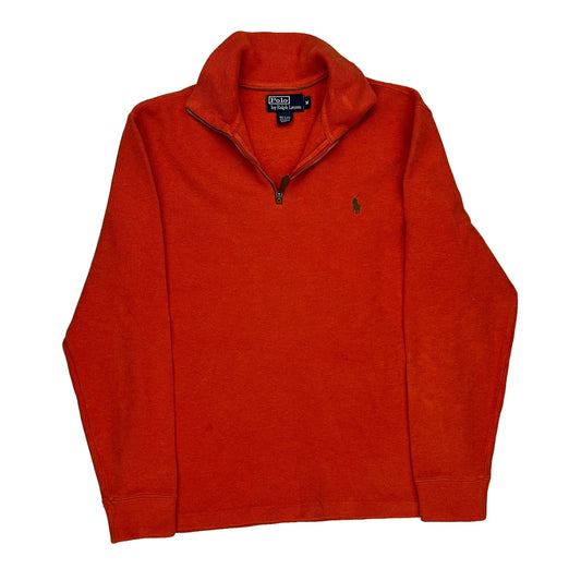 Polo By Ralph Lauren 1/4 Zip - Medium Orange Cotton