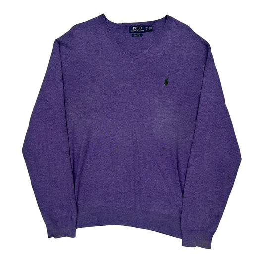 Polo By Ralph Lauren Jumper - XL Purple Cotton