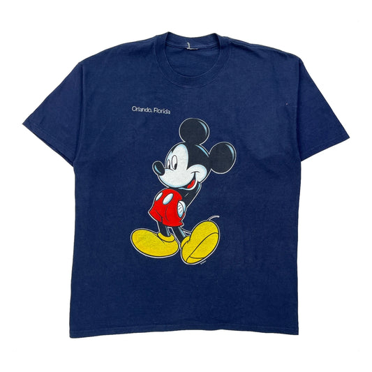 Mickey Mouse Disney Cartoon T-Shirt - XL Blue Cotton