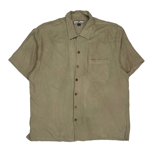 Tommy Bahama Short Sleeve Shirt - XL Beige Silk