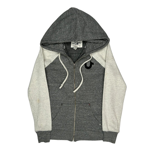 Vintage True Religion Graphic Hoodie - Medium Grey Cotton Blend
