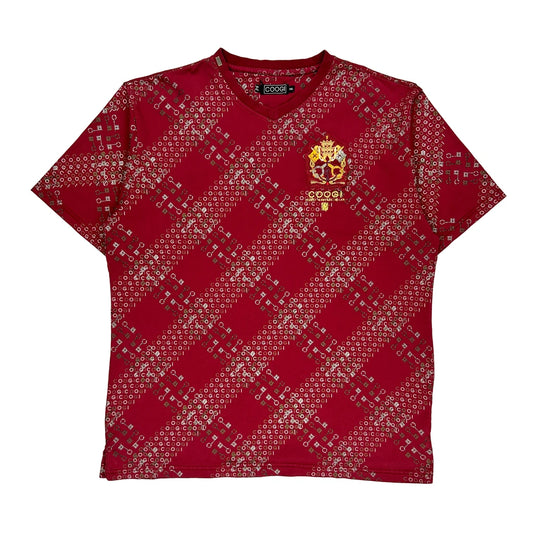 Coogi Graphic T-Shirt - 2XL Red Cotton